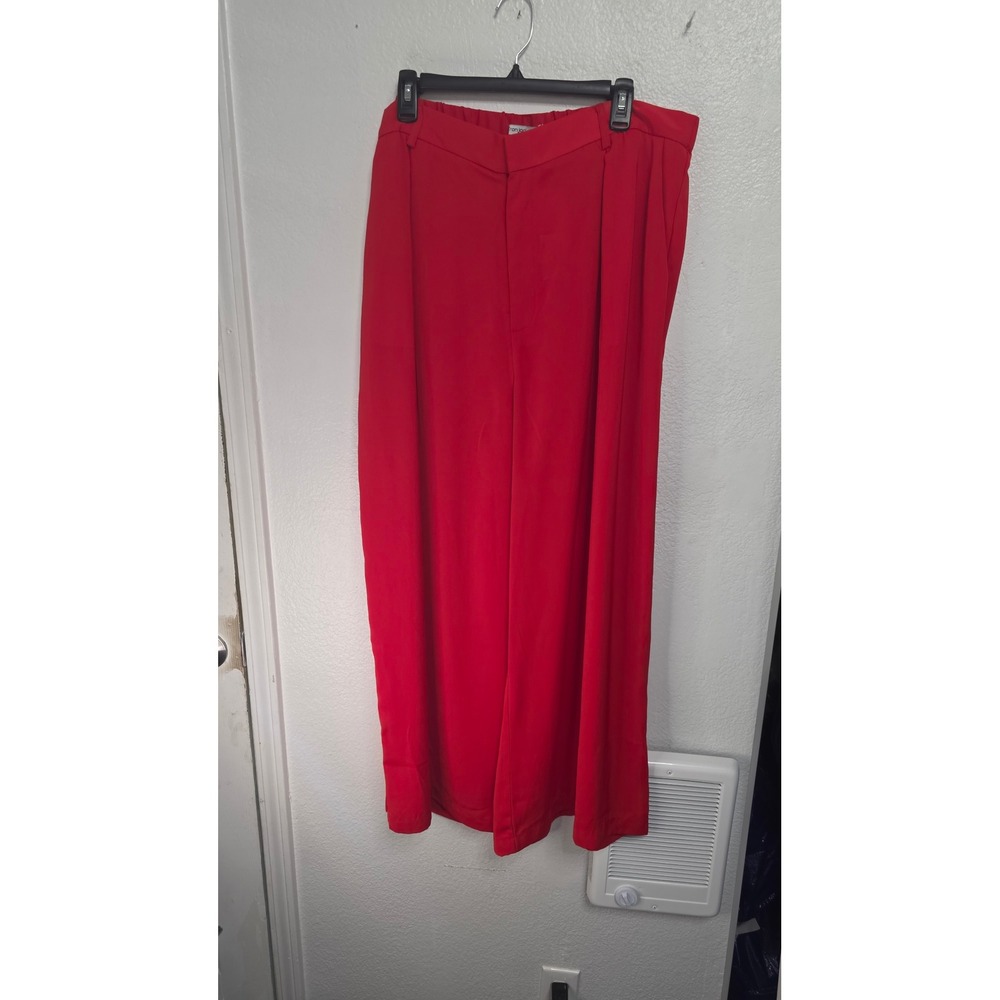 Tronjori Wide Leg Trousers Women 1X Red New With Tags